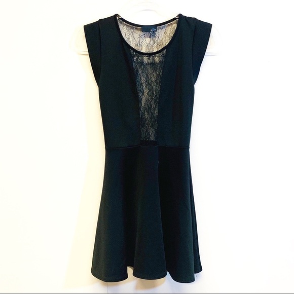 Sis Sis Little Black Fit n Flare Dress with Lace - Picture 2 of 7